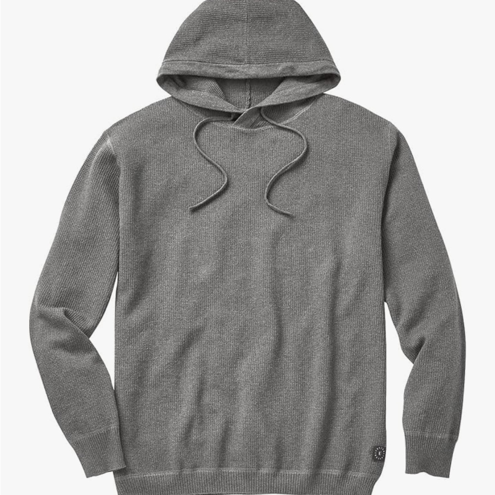 Linksoul Mens Waffle Hoodie Heather Grey Size Large